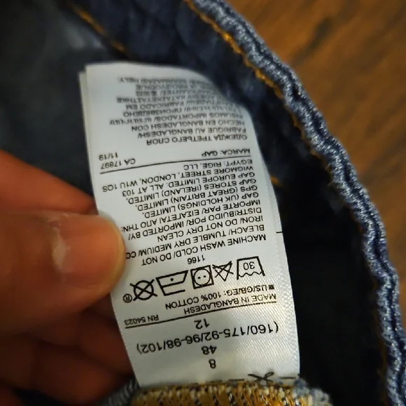 GAP Dark Blue Denim Pencil Skirt with Front Buttons - Picture 3 of 5